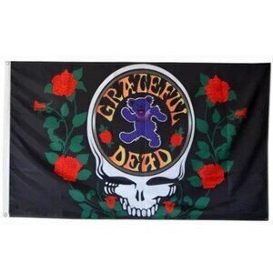 Grateful Dead - Steal Your Face Dancing Bear & Roses Flag
